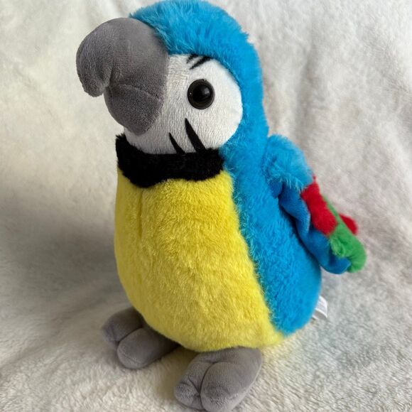 Smushables Blue Parrot Macaw 10” Air Puff Plush Toy Stuffed Animal Bird - Picture 1 of 8